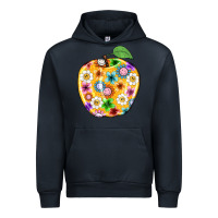 Navy colorful flora apple teacher Urban Hoodie - NancyCooperArtShop