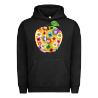 Pigment Black colorful flora apple teacher Urban Hoodie - NancyCooperArtShop