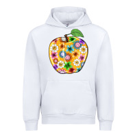 White colorful flora apple teacher Urban Hoodie - NancyCooperArtShop