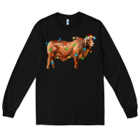Black brahman bull with christmas lights Long Sleeve Tee - RanaPortraitStore