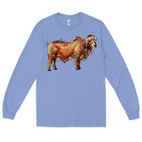 Colony Blue brahman bull with christmas lights Long Sleeve Tee - RanaPortraitStore