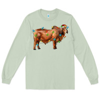 Matcha brahman bull with christmas lights Long Sleeve Tee - RanaPortraitStore