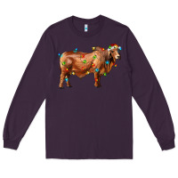 Plum brahman bull with christmas lights Long Sleeve Tee - RanaPortraitStore