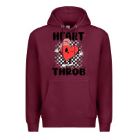 Burgundy heart throb Premium Hoodie - MaliasSmallBusiness