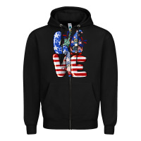 Black Love 4th of July with gnomes 4th of july Zipper Hoodie - CowGirlArtShop