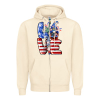 Sandshell Love 4th of July with gnomes 4th of july Zipper Hoodie - CowGirlArtShop