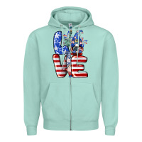 Seafoam Love 4th of July with gnomes 4th of july Zipper Hoodie - CowGirlArtShop