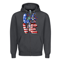 Smoke Love 4th of July with gnomes 4th of july Zipper Hoodie - CowGirlArtShop