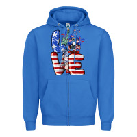 True Royal Love 4th of July with gnomes 4th of july Zipper Hoodie - CowGirlArtShop