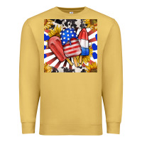 Antique Gold patriotic popsicles and sunflowers Premium Sweatshirt - BundleAndBundleShop