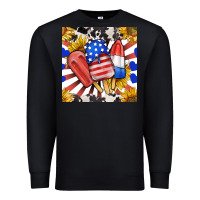 Black patriotic popsicles and sunflowers Premium Sweatshirt - BundleAndBundleShop