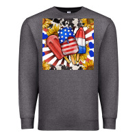 Charcoal Heather patriotic popsicles and sunflowers Premium Sweatshirt - BundleAndBundleShop