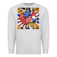 Dove Grey patriotic popsicles and sunflowers Premium Sweatshirt - BundleAndBundleShop