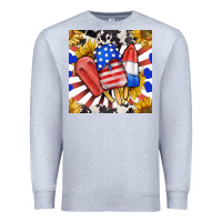 Heather Grey patriotic popsicles and sunflowers Premium Sweatshirt - BundleAndBundleShop