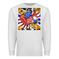Oatmeal Heather patriotic popsicles and sunflowers Premium Sweatshirt - BundleAndBundleShop