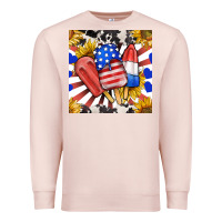 Pale Pink patriotic popsicles and sunflowers Premium Sweatshirt - BundleAndBundleShop