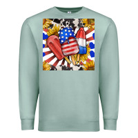Seafoam patriotic popsicles and sunflowers Premium Sweatshirt - BundleAndBundleShop