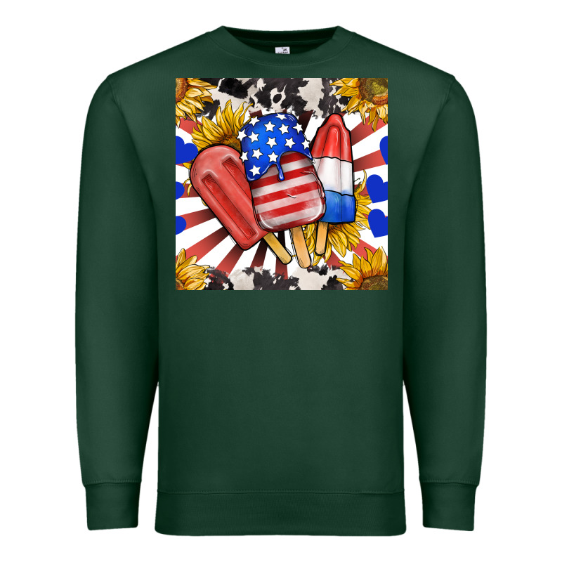 Patriotic Popsicles And Sunflowers Premium Sweatshirt by BundleAndBundleShop | Teevron