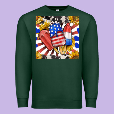 Patriotic Popsicles And Sunflowers Premium Sweatshirt Designed By Bundleandbundleshop