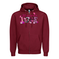 Burgundy all you need is love valentine's day Zipper Hoodie - FaDigitalArtStudio