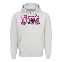 Dove Grey all you need is love valentine's day Zipper Hoodie - FaDigitalArtStudio