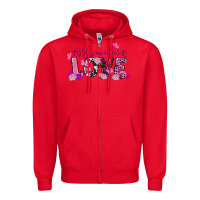 Red all you need is love valentine's day Zipper Hoodie - FaDigitalArtStudio
