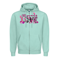 Seafoam all you need is love valentine's day Zipper Hoodie - FaDigitalArtStudio