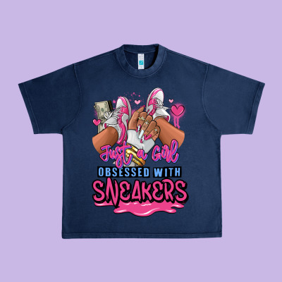 Just A Girl Obsessed With Sneakers Urban Heavy Tee Designed By Ranaportraitstore