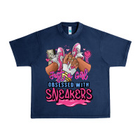Navy Just a girl obsessed with sneakers Urban Heavy Tee - RanaPortraitStore