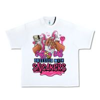 White Just a girl obsessed with sneakers Urban Heavy Tee - RanaPortraitStore