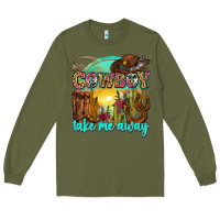 Army Green cowboy take me away Long Sleeve Tee - Zillion Design Studio