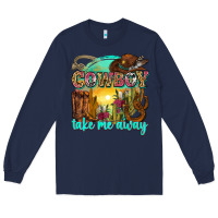 Navy cowboy take me away Long Sleeve Tee - Zillion Design Studio