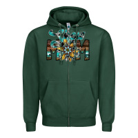 Sports Green show mom Zipper Hoodie - SublimationCraftShop