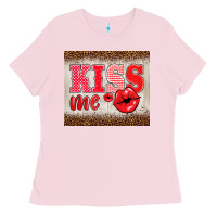 Bubblegum Pink valentine's day kiss me Ladies Tee - BarkalooDesign