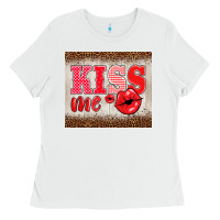 White valentine's day kiss me Ladies Tee - BarkalooDesign