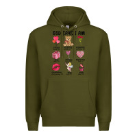 Army Green god says i am valentine's day Premium Hoodie - MaliasSmallBusiness