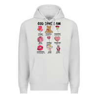 Dove Grey god says i am valentine's day Premium Hoodie - MaliasSmallBusiness