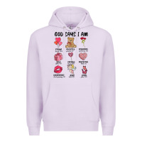 Lilac god says i am valentine's day Premium Hoodie - MaliasSmallBusiness