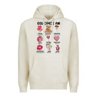 Oatmeal Heather god says i am valentine's day Premium Hoodie - MaliasSmallBusiness