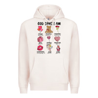 Pale Pink god says i am valentine's day Premium Hoodie - MaliasSmallBusiness