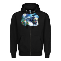 Black polar express winter Zipper Hoodie - FaDigitalArtStudio