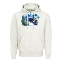Oatmeal Heather polar express winter Zipper Hoodie - FaDigitalArtStudio