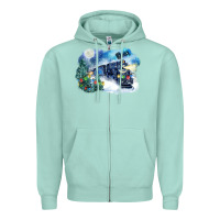 Seafoam polar express winter Zipper Hoodie - FaDigitalArtStudio