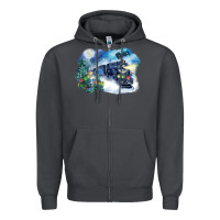 Smoke polar express winter Zipper Hoodie - FaDigitalArtStudio