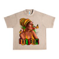 French Oak Juneteenth freedom afro woman Urban Heavy Tee - RanaPortraitStore