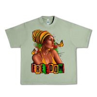 Oil Green Juneteenth freedom afro woman Urban Heavy Tee - RanaPortraitStore