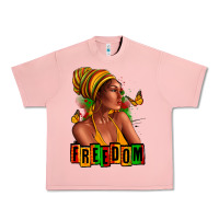 Salmon Juneteenth freedom afro woman Urban Heavy Tee - RanaPortraitStore