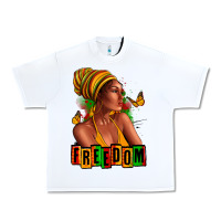 White Juneteenth freedom afro woman Urban Heavy Tee - RanaPortraitStore