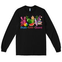 Black peace love gnome summer Long Sleeve Tee - texasbilliewilder