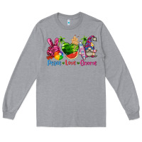 Heather Grey peace love gnome summer Long Sleeve Tee - texasbilliewilder